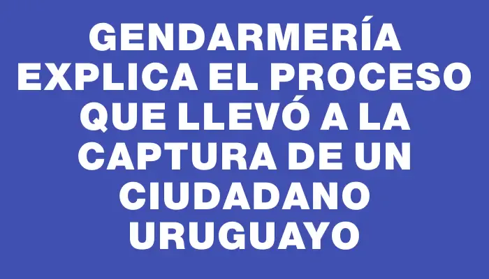 Gendarmería explica el proceso que llevó a la captura de un ciudadano uruguayo