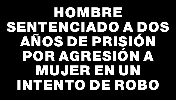 Hombre sentenciado a dos años de prisión por agresión a mujer en un intento de robo