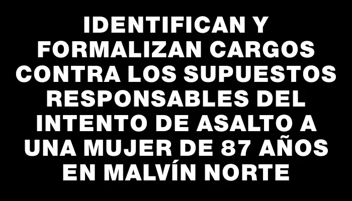 Identifican y formalizan cargos contra los supuestos responsables del intento de asalto a una mujer de 87 años en Malvín Norte