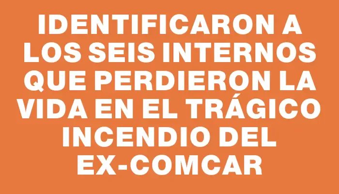 Identificaron a los seis internos que perdieron la vida en el trágico incendio del ex-Comcar