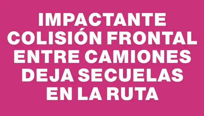 Impactante colisión frontal entre camiones deja secuelas en la ruta