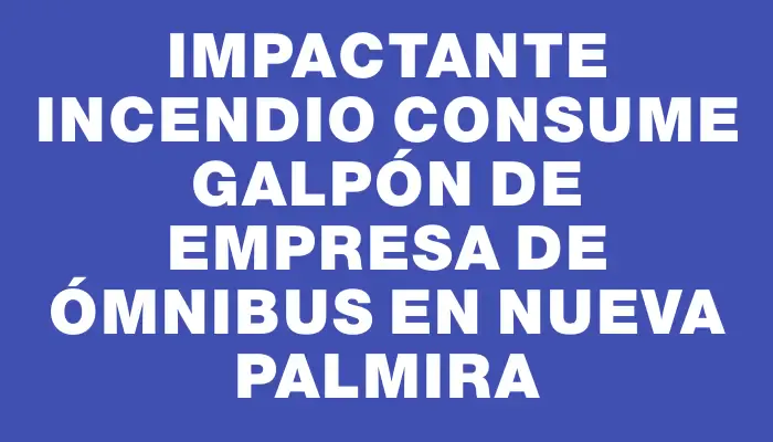 Impactante incendio consume galpón de empresa de ómnibus en Nueva Palmira