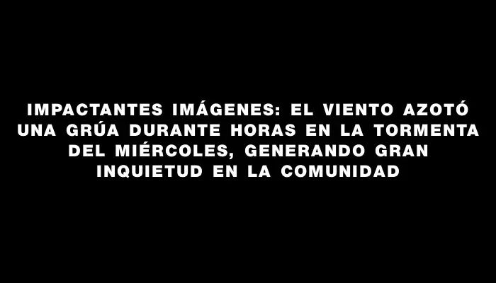 Impactantes imágenes: el viento azotó una grúa durante horas en la tormenta del miércoles, generando gran inquietud en la comunidad