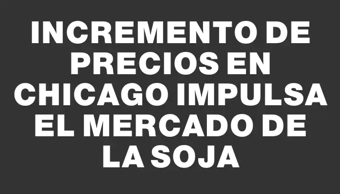 Incremento de precios en Chicago impulsa el mercado de la soja