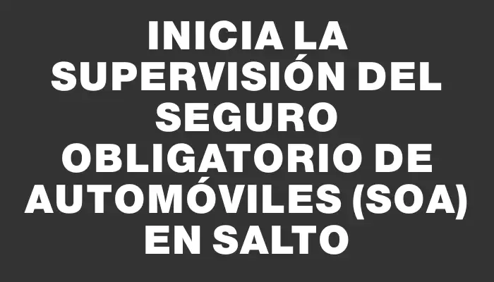 Inicia la supervisión del Seguro Obligatorio de Automóviles (soa) en Salto