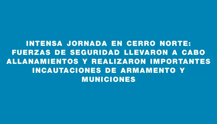 Intensa jornada en Cerro Norte: Fuerzas de seguridad llevaron a cabo allanamientos y realizaron importantes incautaciones de armamento y municiones