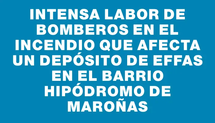 Intensa labor de bomberos en el incendio que afecta un depósito de Effas en el barrio Hipódromo de Maroñas