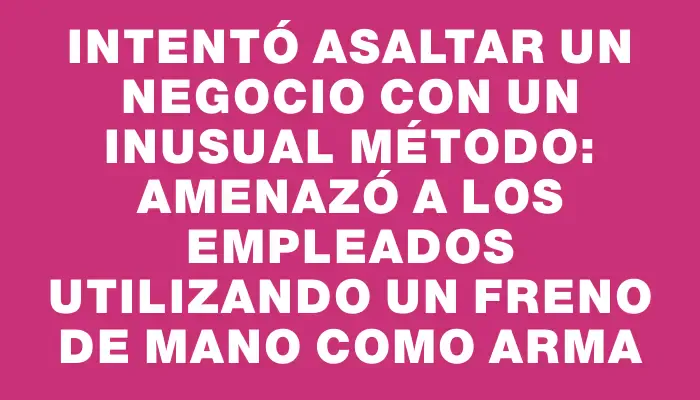 Intentó asaltar un negocio con un inusual método: amenazó a los empleados utilizando un freno de mano como arma