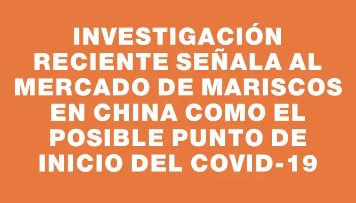 Investigación reciente señala al mercado de mariscos en China como el posible punto de inicio del Covid-19