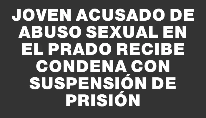 Joven acusado de abuso sexual en el Prado recibe condena con suspensión de prisión