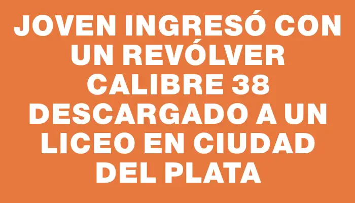 Joven ingresó con un revólver calibre 38 descargado a un liceo en Ciudad del Plata