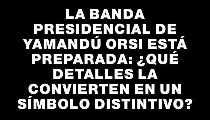 La banda presidencial de Yamandú Orsi está preparada: ¿Qué detalles la convierten en un símbolo distintivo?