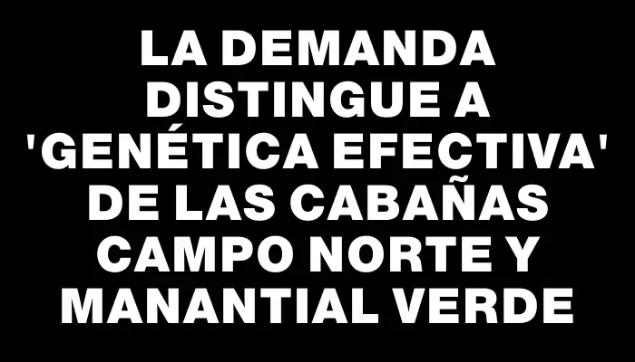 La demanda distingue a "Genética Efectiva" de las cabañas Campo Norte y Manantial Verde