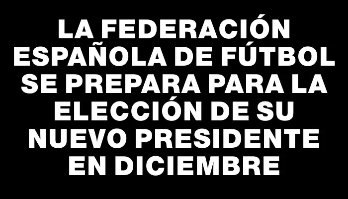 La Federación Española de Fútbol se prepara para la elección de su nuevo presidente en diciembre