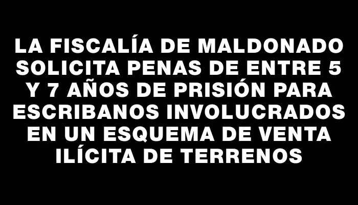 La Fiscalía de Maldonado solicita penas de entre 5 y 7 años de prisión para escribanos involucrados en un esquema de venta ilícita de terrenos