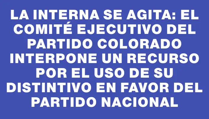 La interna se agita: el Comité Ejecutivo del Partido Colorado interpone un recurso por el uso de su distintivo en favor del Partido Nacional