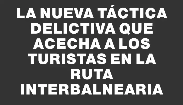 La nueva táctica delictiva que acecha a los turistas en la Ruta Interbalnearia