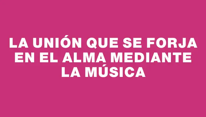 La unión que se forja en el alma mediante la música