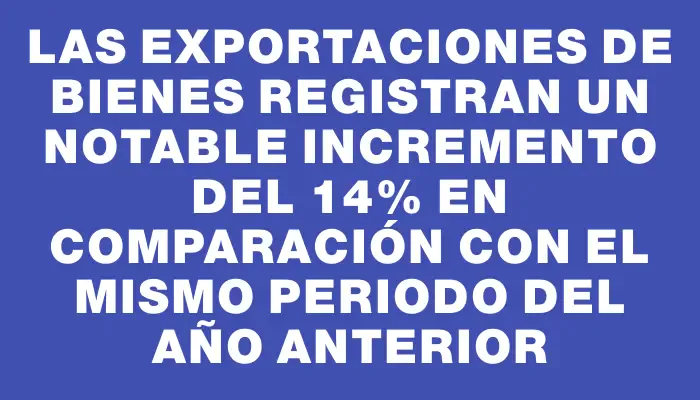 Las exportaciones de bienes registran un notable incremento del 14% en comparación con el mismo periodo del año anterior