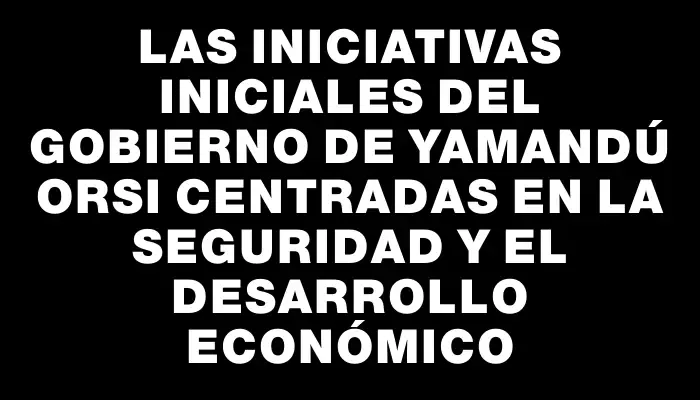 Las iniciativas iniciales del gobierno de Yamandú Orsi centradas en la seguridad y el desarrollo económico