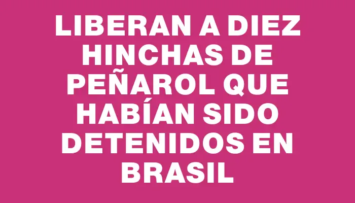 Liberan a diez hinchas de Peñarol que habían sido detenidos en Brasil