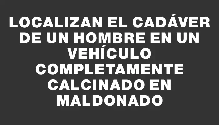 Localizan el cadáver de un hombre en un vehículo completamente calcinado en Maldonado