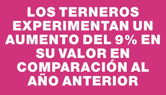 Los terneros experimentan un aumento del 9% en su valor en comparación al año anterior