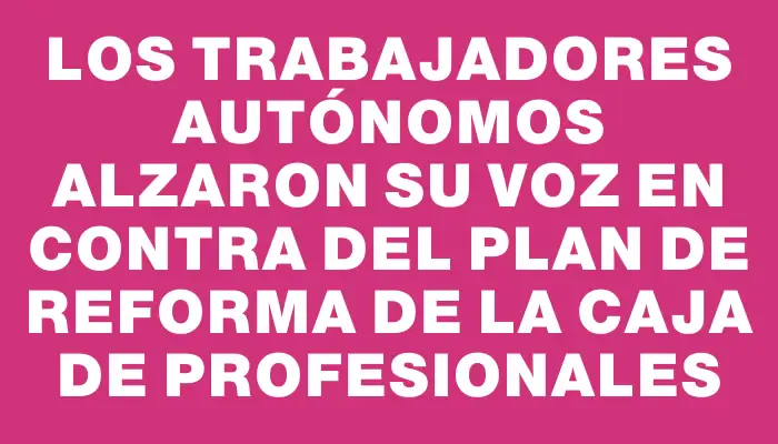 Los trabajadores autónomos alzaron su voz en contra del plan de reforma de la Caja de Profesionales
