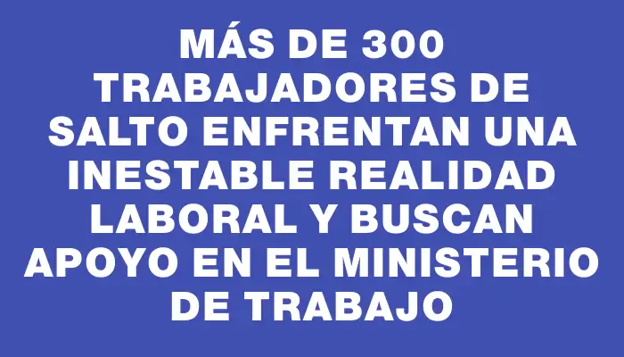 Más de 300 trabajadores de Salto enfrentan una inestable realidad laboral y buscan apoyo en el Ministerio de Trabajo