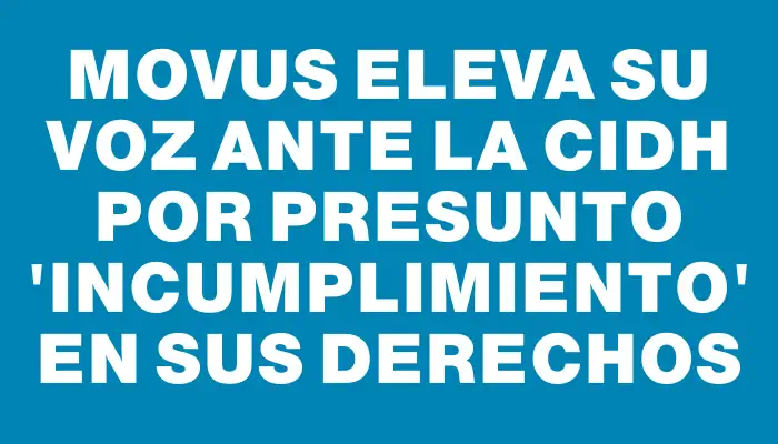 Movus eleva su voz ante la Cidh por presunto “incumplimiento” en sus derechos