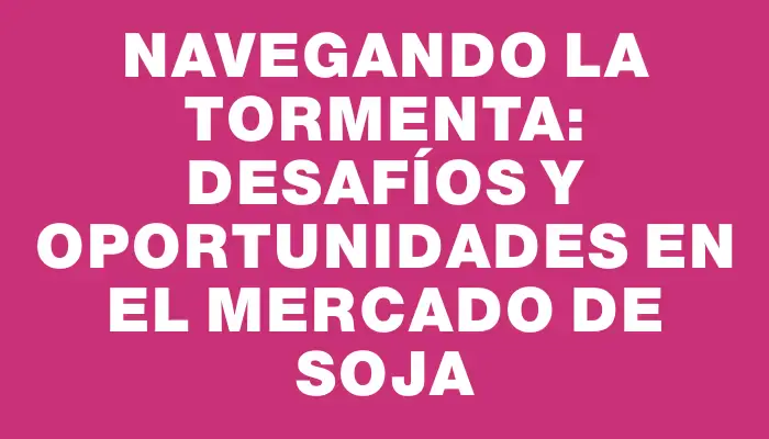 Navegando la Tormenta: Desafíos y Oportunidades en el Mercado de Soja