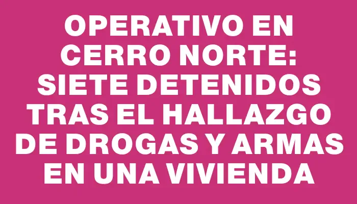 Operativo en Cerro Norte: siete detenidos tras el hallazgo de drogas y armas en una vivienda