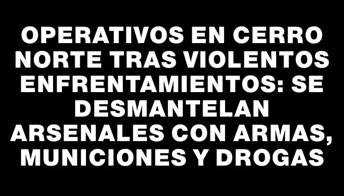 Operativos en Cerro Norte tras violentos enfrentamientos: se desmantelan arsenales con armas, municiones y drogas