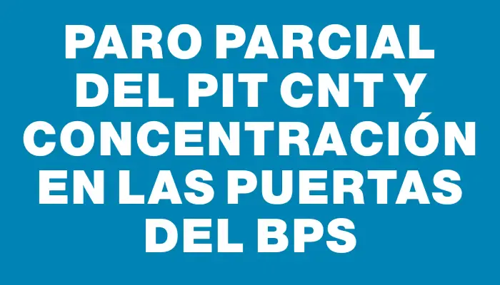 Paro parcial del Pit Cnt y concentración en las puertas del Bps