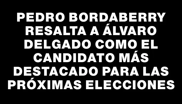 Pedro Bordaberry resalta a Álvaro Delgado como el candidato más destacado para las próximas elecciones