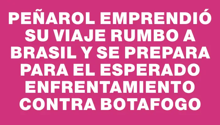 Peñarol emprendió su viaje rumbo a Brasil y se prepara para el esperado enfrentamiento contra Botafogo