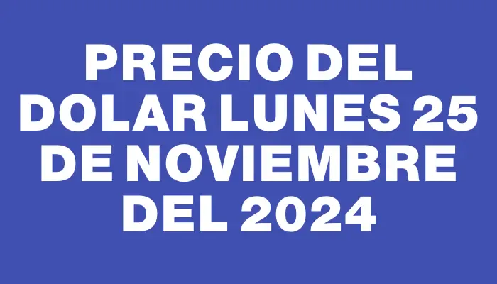 Precio del dolar Lunes 25 de noviembre del 2024