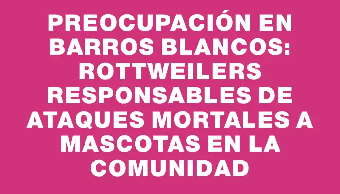 Preocupación en Barros Blancos: Rottweilers responsables de ataques mortales a mascotas en la comunidad