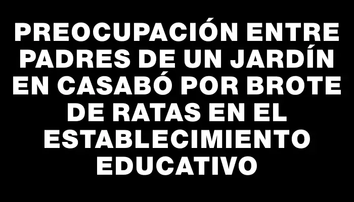 Preocupación entre padres de un jardín en Casabó por brote de ratas en el establecimiento educativo