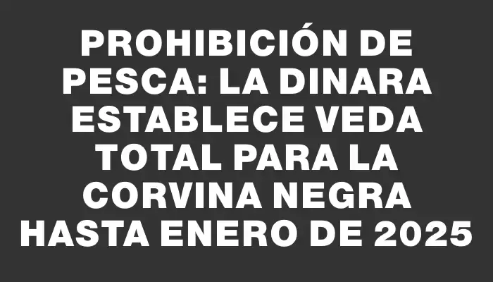 Prohibición de pesca: La Dinara establece veda total para la corvina negra hasta enero de 2025