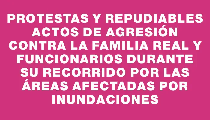 Protestas y repudiables actos de agresión contra la familia real y funcionarios durante su recorrido por las áreas afectadas por inundaciones