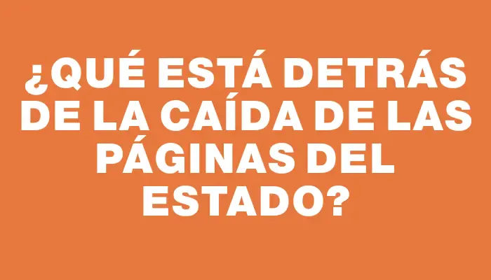 ¿Qué está detrás de la caída de las páginas del Estado?