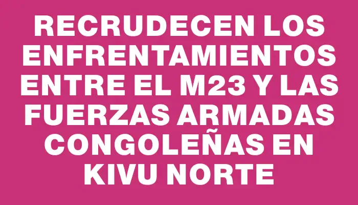 Recrudecen los enfrentamientos entre el M23 y las fuerzas armadas congoleñas en Kivu Norte