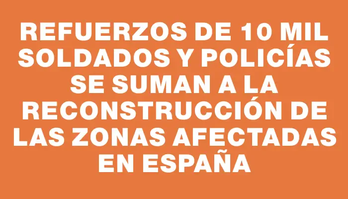 Refuerzos de 10 mil soldados y policías se suman a la reconstrucción de las zonas afectadas en España