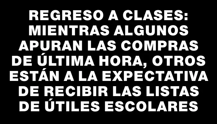 Regreso a clases: mientras algunos apuran las compras de última hora, otros están a la expectativa de recibir las listas de útiles escolares