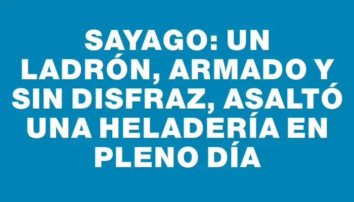 Sayago: un ladrón, armado y sin disfraz, asaltó una heladería en pleno día
