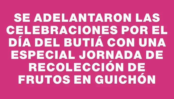 Se adelantaron las celebraciones por el Día del Butiá con una especial jornada de recolección de frutos en Guichón