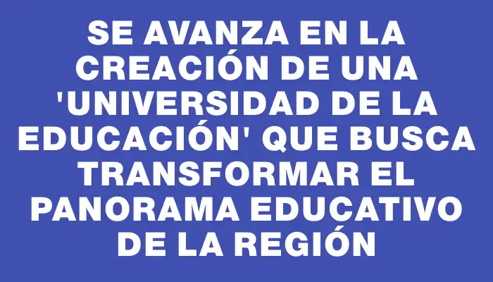 Se avanza en la creación de una “Universidad de la Educación” que busca transformar el panorama educativo de la región