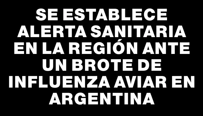 Se establece alerta sanitaria en la región ante un brote de influenza aviar en Argentina