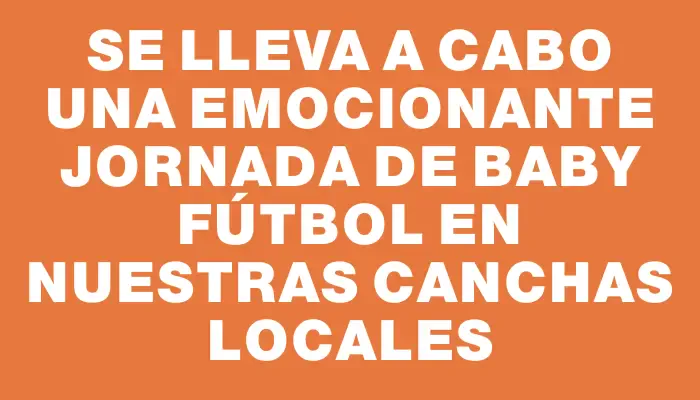 Se lleva a cabo una emocionante jornada de baby fútbol en nuestras canchas locales